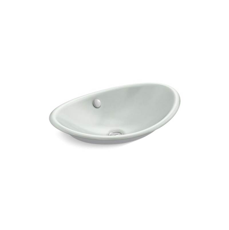 Kohler Iron Plains® Oval Wading Pool® Vessel bathroom sink with White painted underside