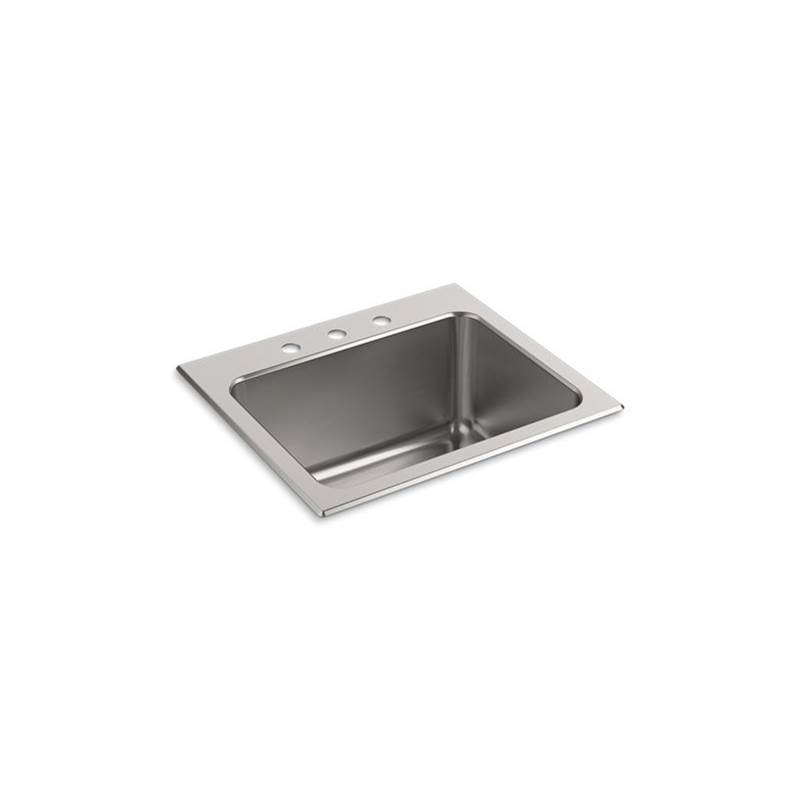 Kohler Ballad™ 25'' x 22'' x 11-9/16'' top-mount utility sink with 3 faucet holes