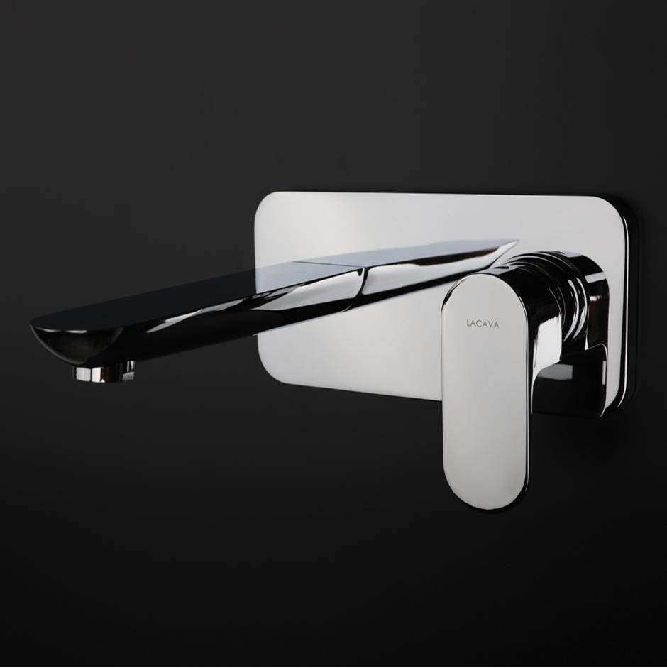 Lacava ROUGH - Wall-mount two-hole faucet with one level handle and backplate.