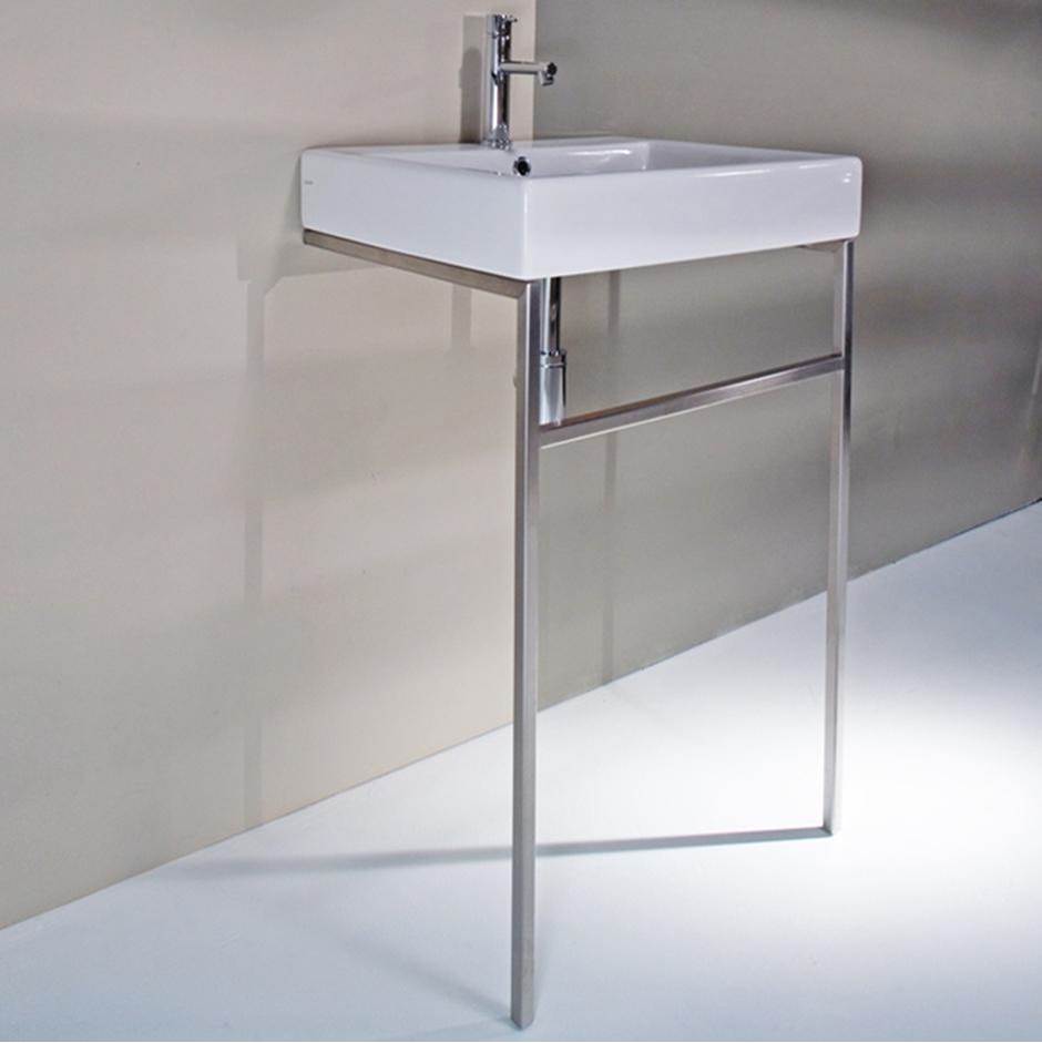 Lacava Floor-standing stainless steel console stand with a towel bar in the front and sides for 5030 washbasin.
