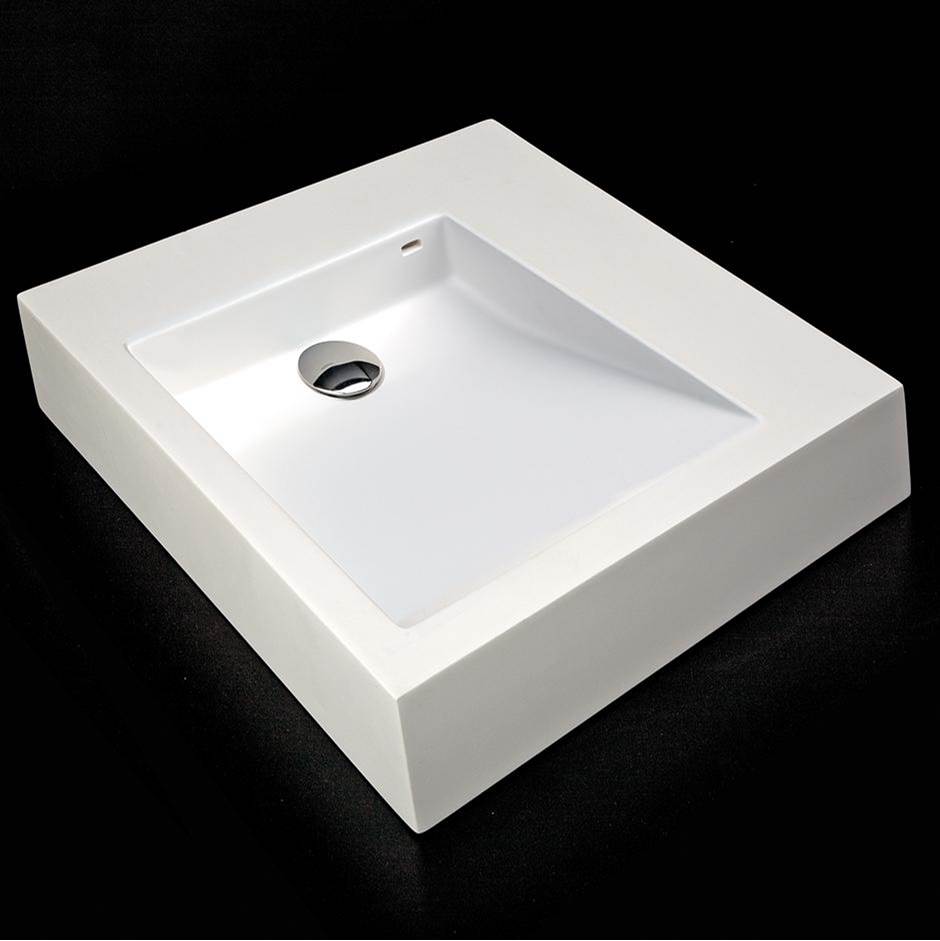 Lacava Vessel Bathroom Sink made of solid surface, with an overflow.