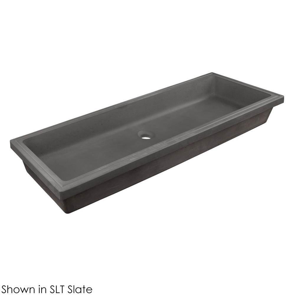 Lacava Under-counter trough sink made of concrete. No overflow. W: 43'', D: 14-1/4'', H: 4-1/2''