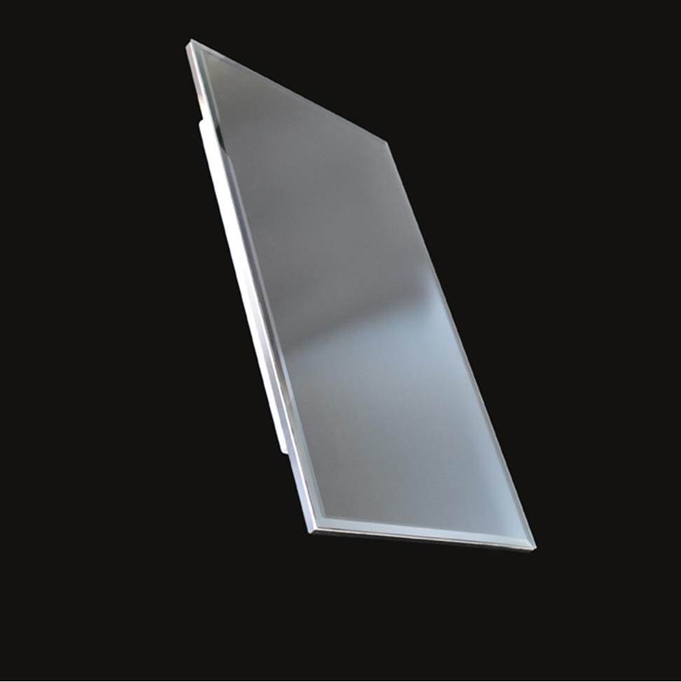 Lacava Wall- mount beveled mirror with chrome edges and LED lights. W; 19'', H: 34'', D: 1''.