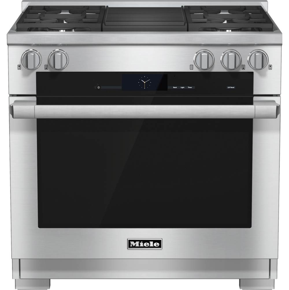 Miele HR 1935-2 G - 36'' Dual Fuel Range M-Touch M-Pro Grill (Clean Touch Steel)