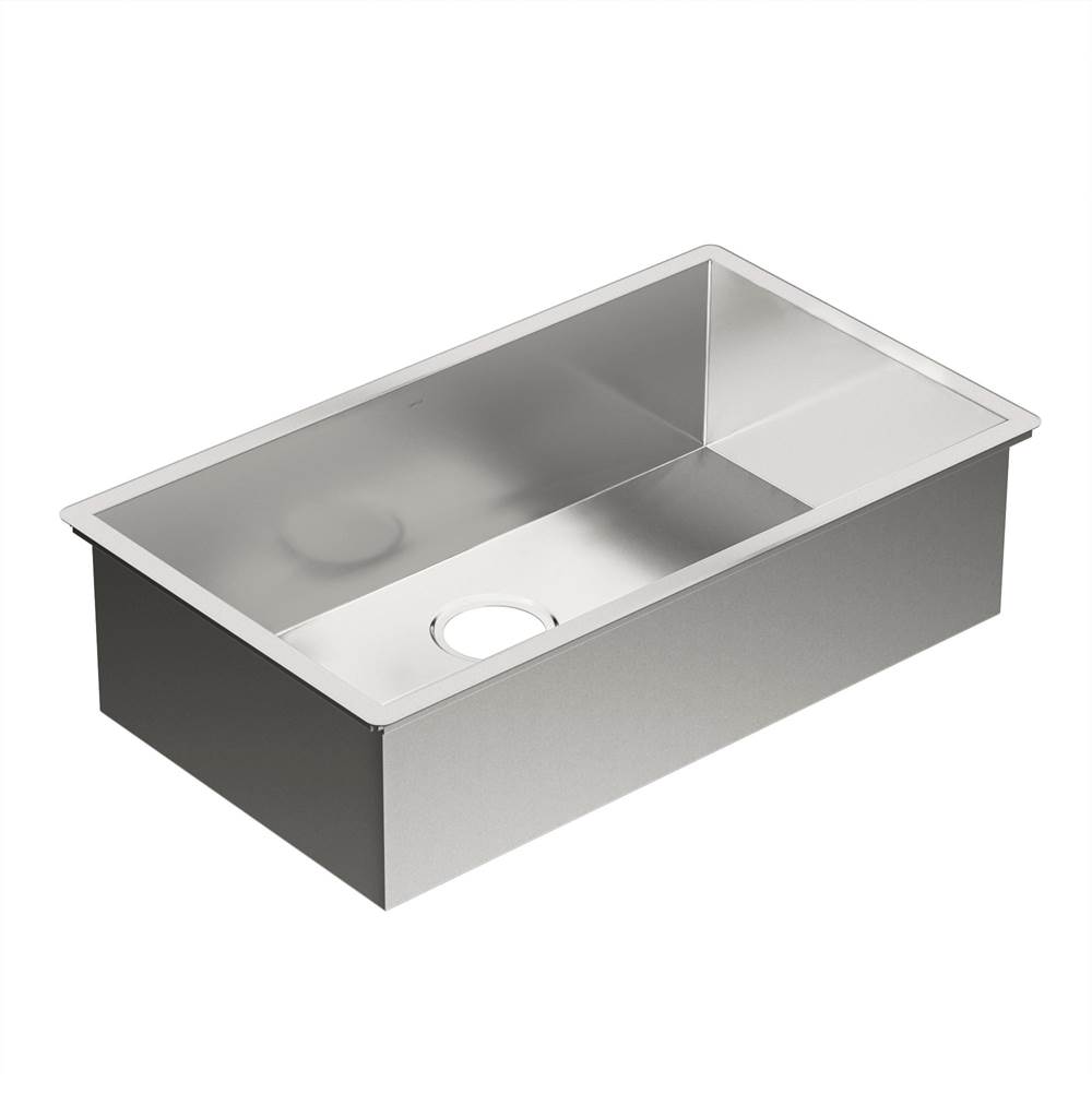 Moen 1800 Series 31-Inch x 18-Inch Undermount 18 Gauge Stainless Steel Kitchen Single Bowl Sink Stainless Steel