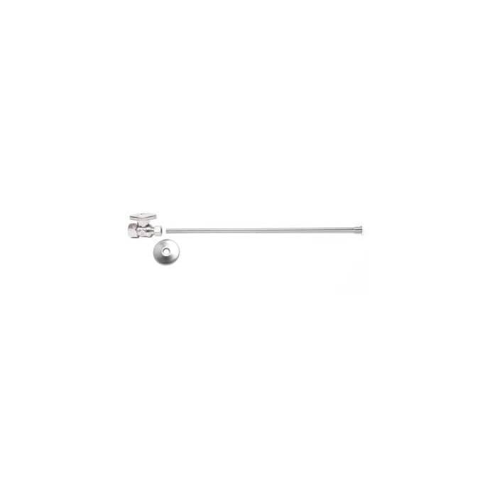 Mountain Plumbing Toilet Supply Kit - Brass Oval Handle with 1/4 Turn Ball Valve (MT410-NL) - Straight, Flat Head Riser