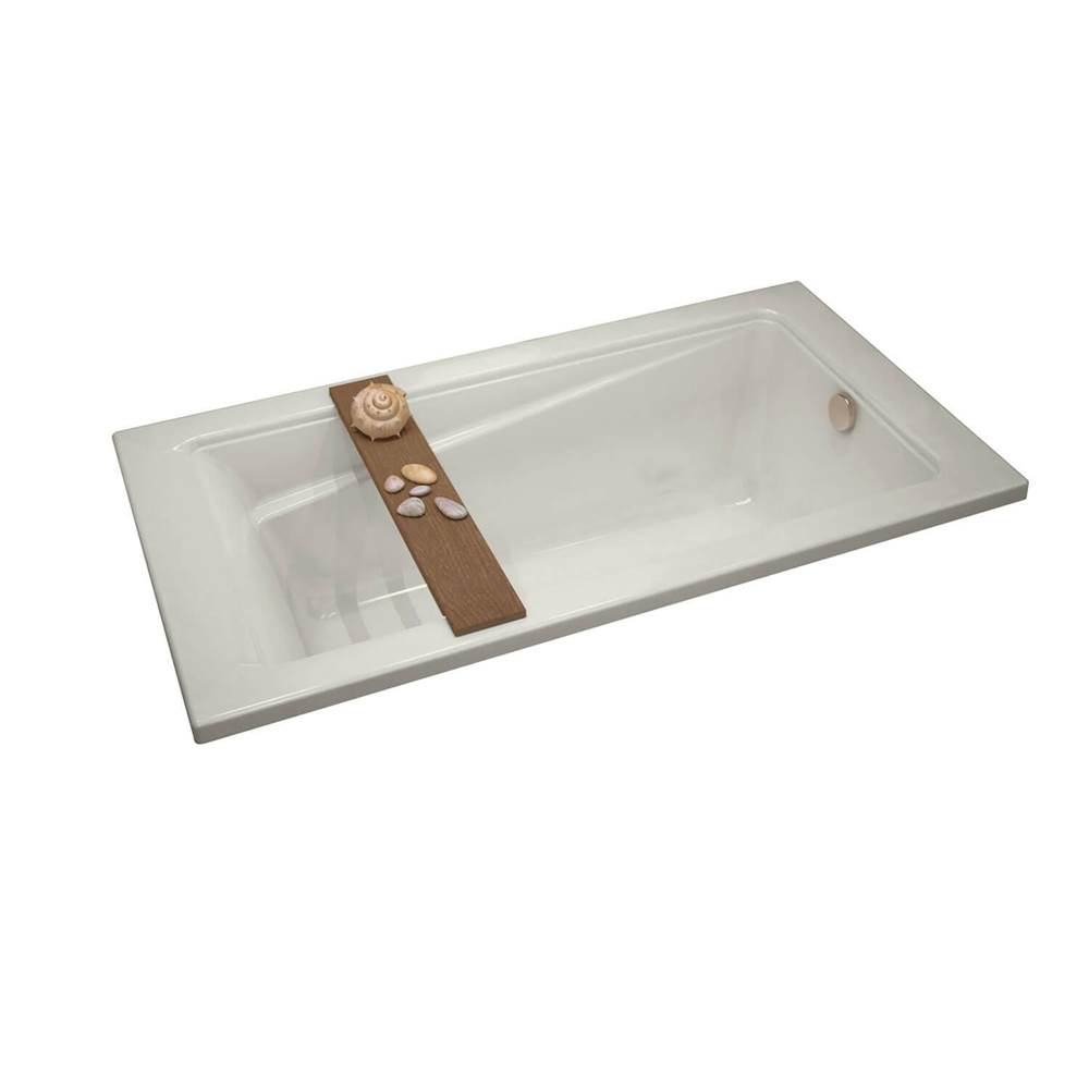 Maax Exhibit 7242 Acrylic Drop-in End Drain Whirlpool Bathtub in Biscuit