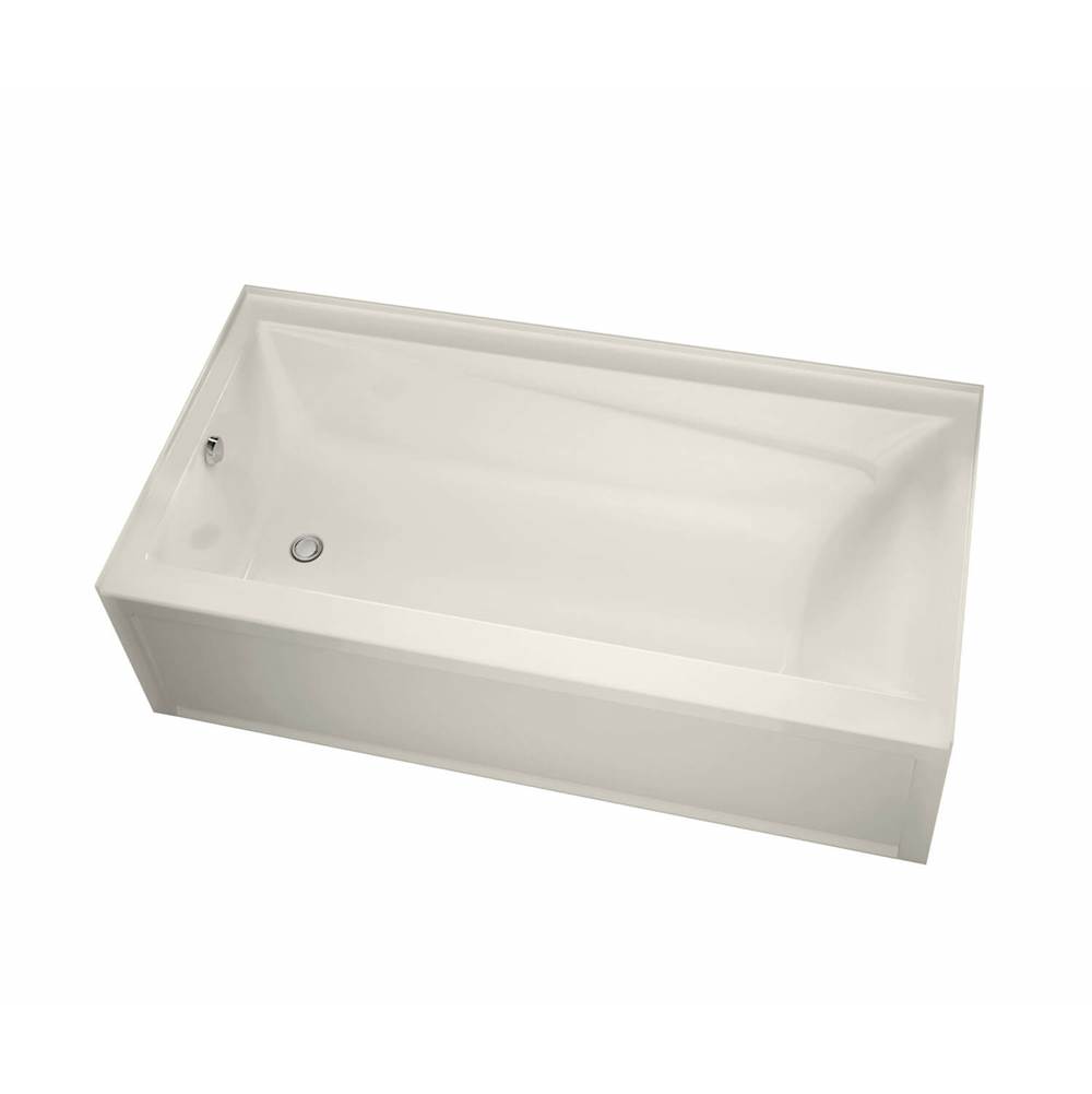 Maax Exhibit 6042 IFS AFR Acrylic Alcove Left-Hand Drain Aeroeffect Bathtub in Biscuit