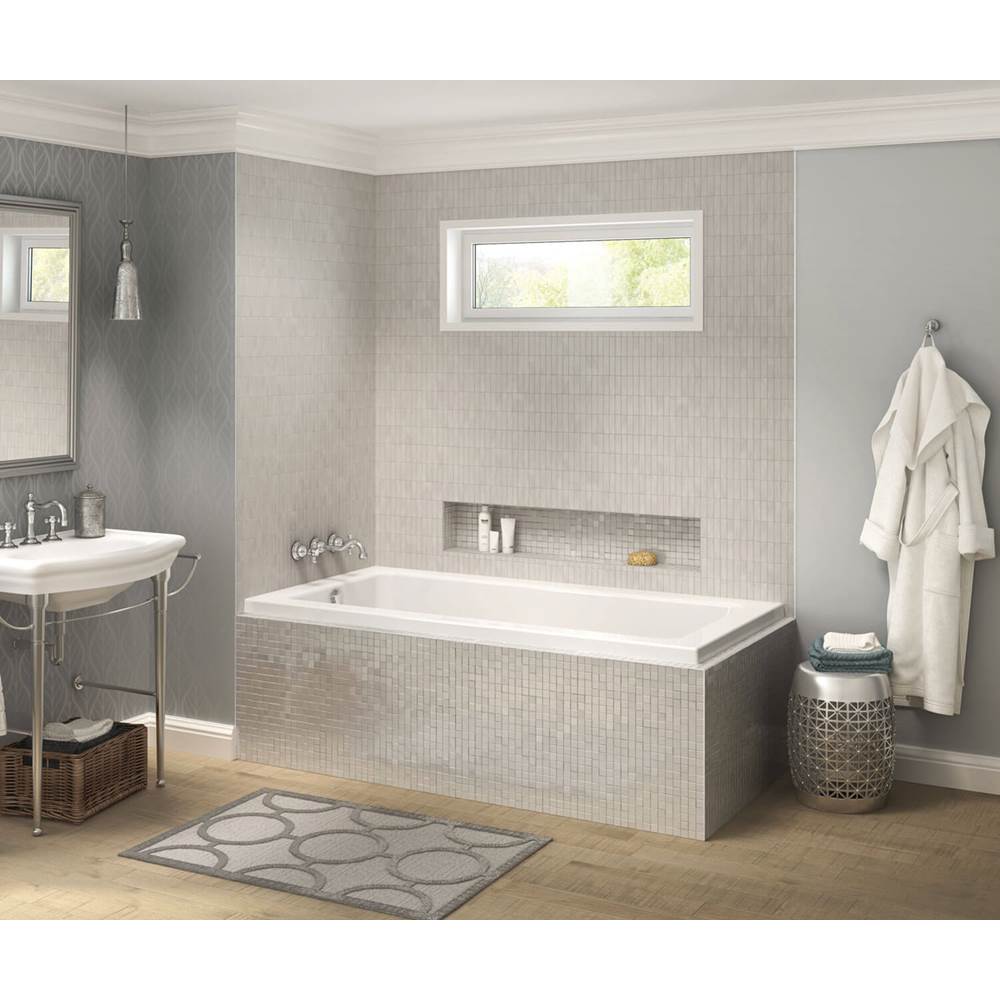 Maax Pose 6032 IF Acrylic Corner Left Right-Hand Drain Whirlpool Bathtub in White