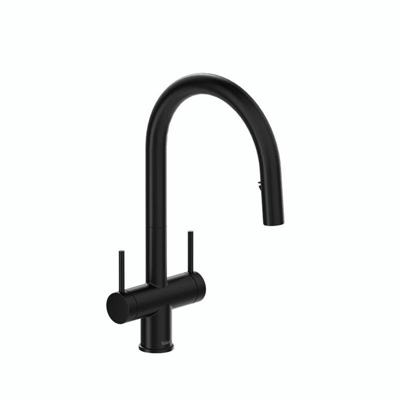 Riobel Azure™ Two Handle Pull-Down Kitchen Faucet With C-Spout