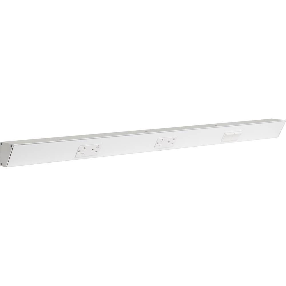 Task Lighting 36'' TR Switch Series Angle Power Strip, Right Switches, White Finish, White Switches and Receptacles