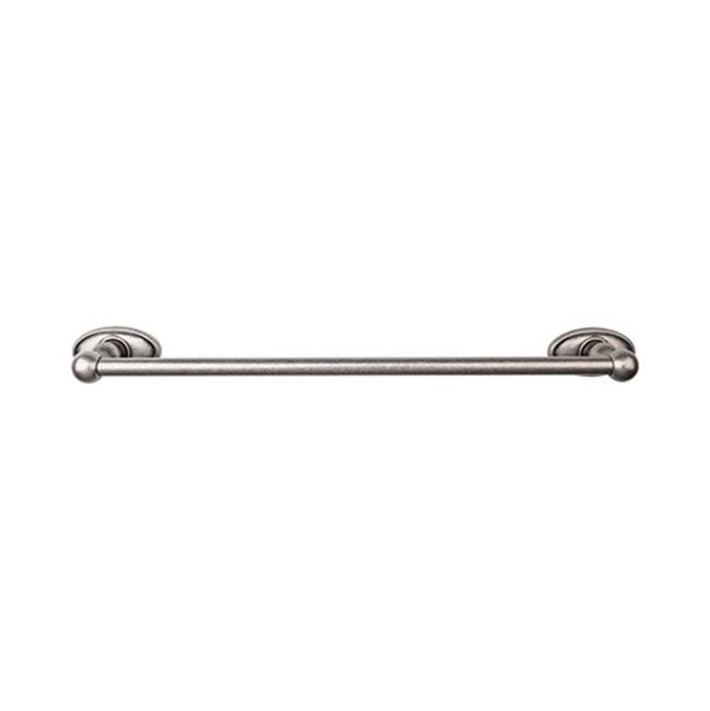 Top Knobs Edwardian Bath Towel Bar 18 In. Single - Oval Backplate Antique Pewter