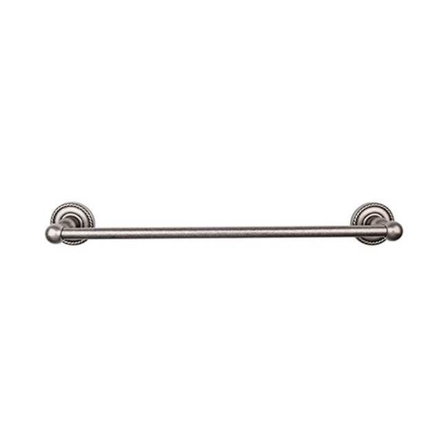Top Knobs Edwardian Bath Towel Bar 18 In. Single - Rope Backplate Antique Pewter