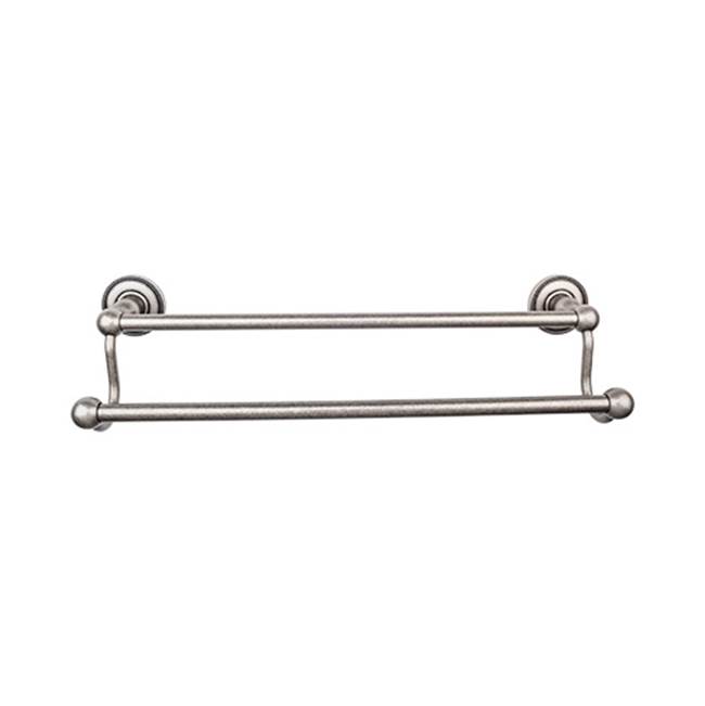 Top Knobs Edwardian Bath Towel Bar 18 In. Double - Beaded Bplate Antique Pewter