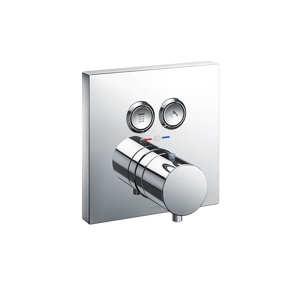 TOTO Toto® Square Thermostatic Mixing Valve With 2-Function Shower Trim, Polished Chrome