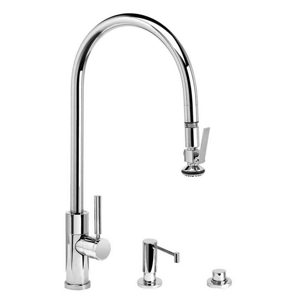 Waterstone Waterstone Modern Extended Reach PLP Pulldown Faucet - Lever Sprayer - 3pc. Suite