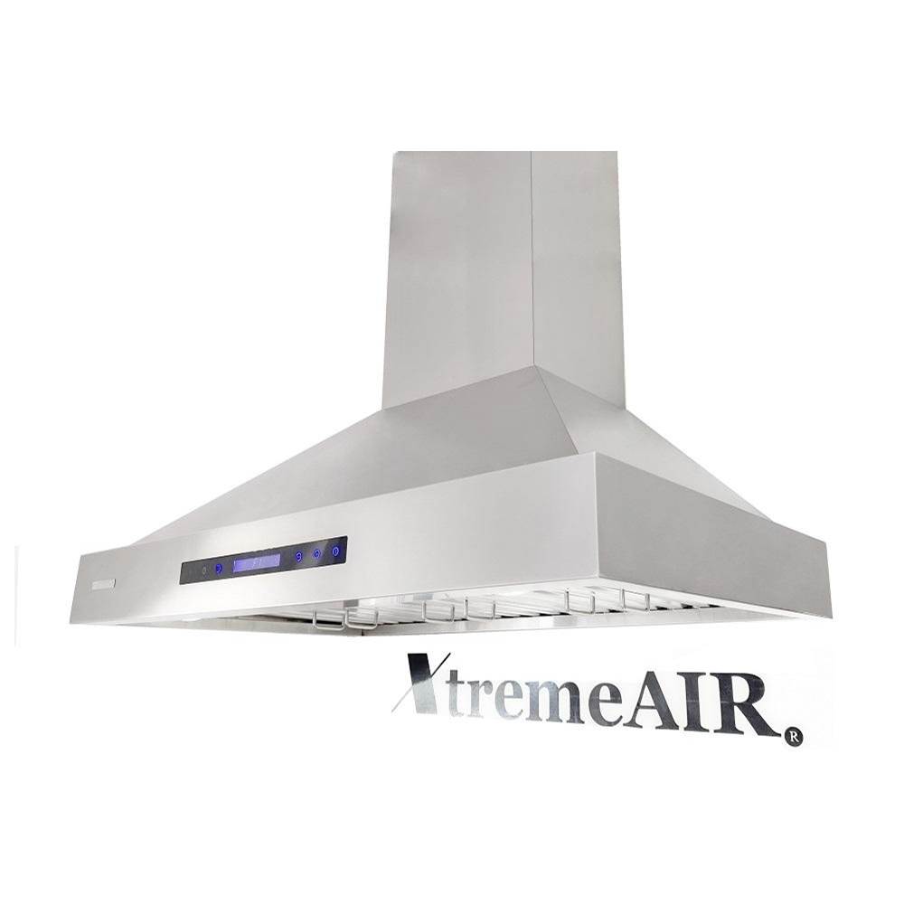 Xtreme Air Deluxe Series, 36'', LED lights, Baffle Filters W/ Grease Drain Tunnel, 1.0mm Non-Magnetic Stainless Steel Seamless Body, Wall Mount Range Hood