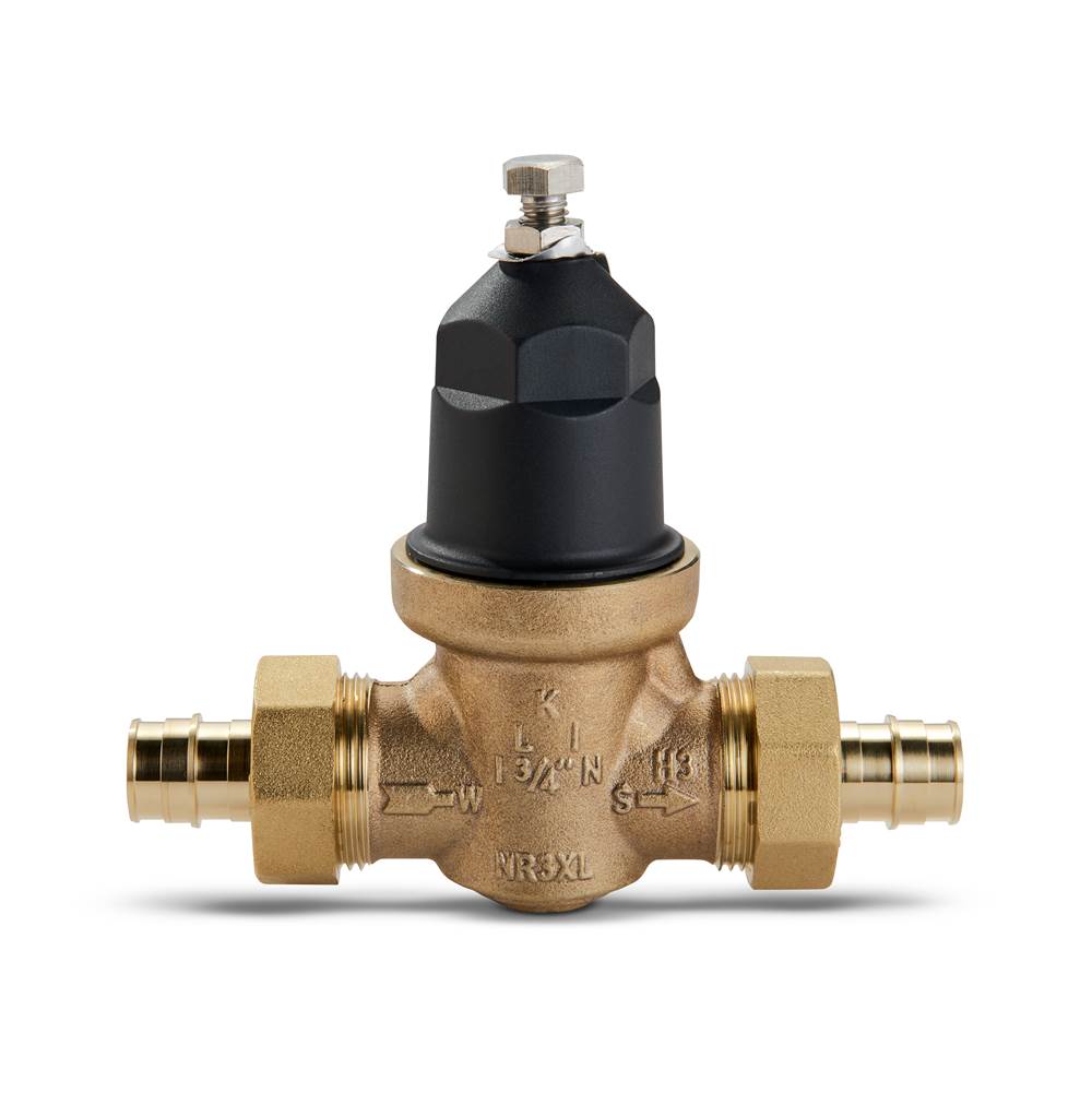 Zurn Industries 3/4'' NR3XL Pressure Reducing Valve with double union FNPT connection and a male barbed connection PEX tailpiece