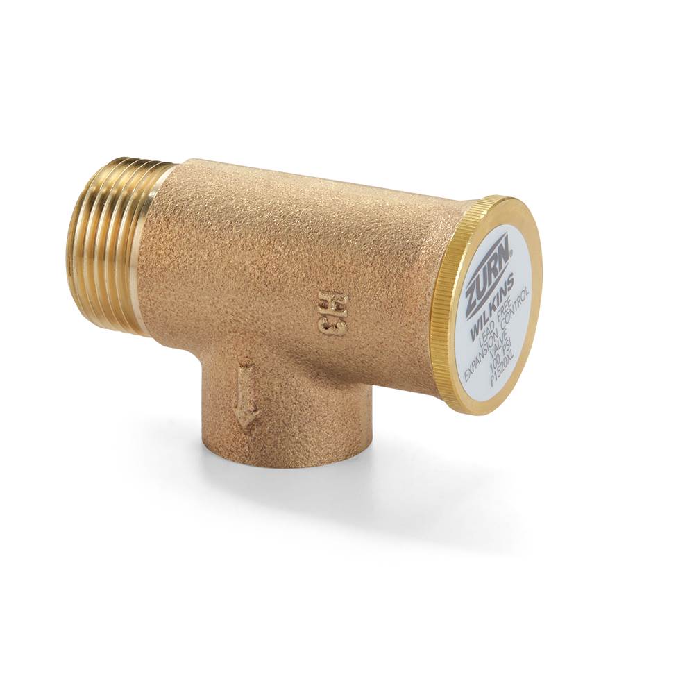 Zurn Industries 3/4'' P1520XL Pressure Relief Valve preset at 100 psi, and male NPT inlet and female NPT outlet connections