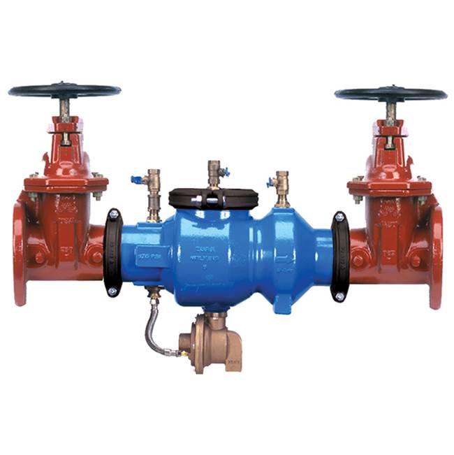Zurn Industries Reduced Pressure Principle Assy, Lead-Free, 4'' Grooved Body, 4''x2-1/2'' Grooved Couplings, Less Gate Valves